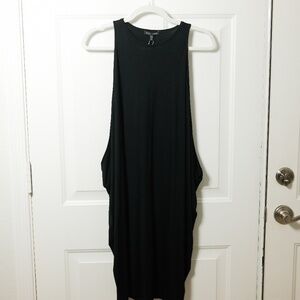 NWT - Eileen Fisher black jewel-neck, knee-length dress - size XXS